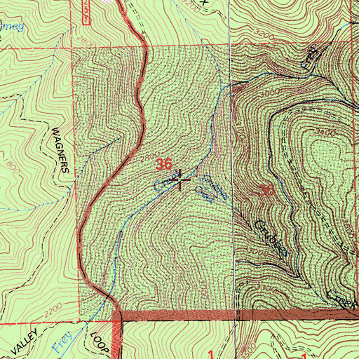Topographic Map of Grubbes Creek, CA