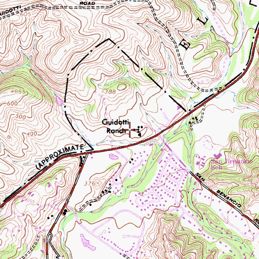 Topographic Map of Guidotti Ranch, CA