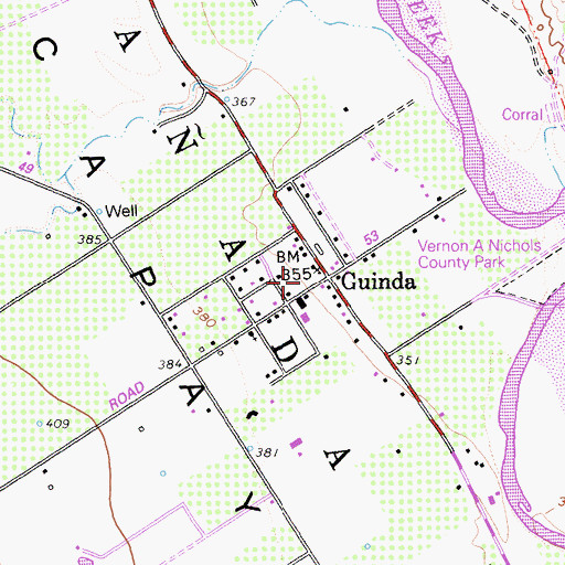 Topographic Map of Guinda, CA
