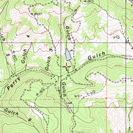Topographic Map of Gulch One, CA