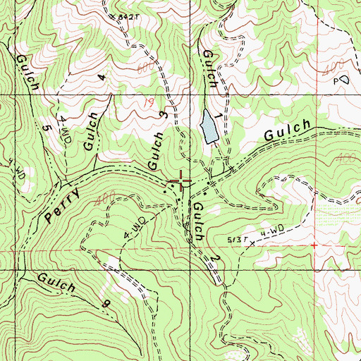 Topographic Map of Gulch Two, CA