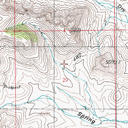 Topographic Map of Dry Canyon Spring, AZ