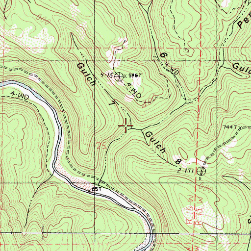 Topographic Map of Gulch Seven, CA
