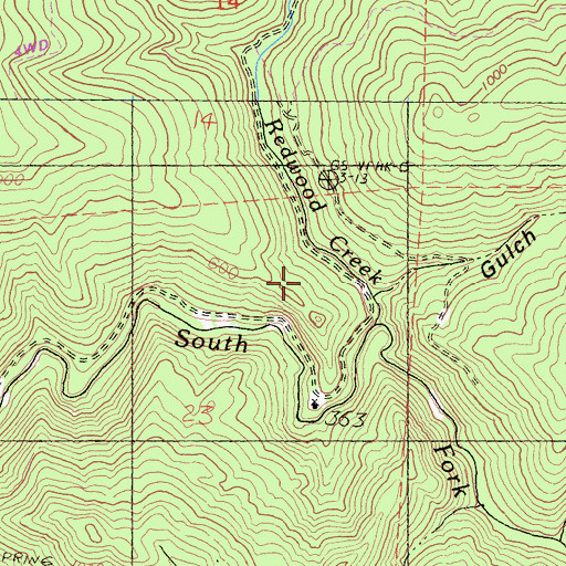 Topographic Map of Gulch One, CA