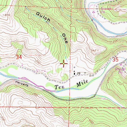 Topographic Map of Gulch One, CA