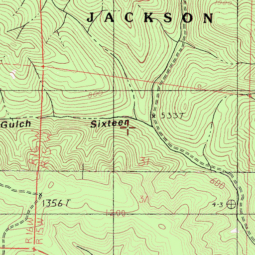 Topographic Map of Gulch Sixteen, CA