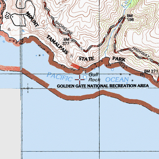 Topographic Map of Gull Rock, CA
