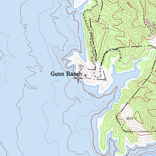 Topographic Map of Gunn Ranch, CA