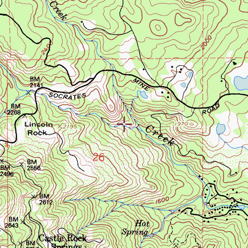 Topographic Map of Gunning Creek, CA