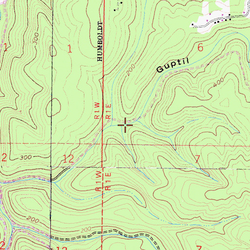Topographic Map of Guptil Gulch, CA