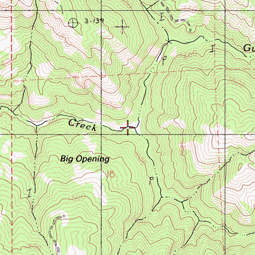 Topographic Map of Gut Creek, CA