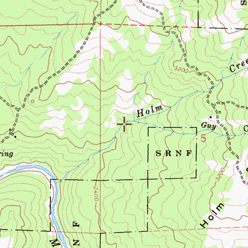 Topographic Map of Guy Creek, CA