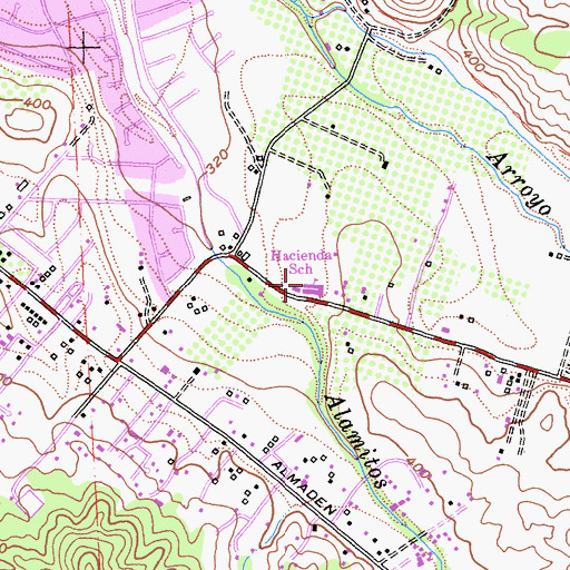 Topographic Map of Challenger School Almaden Campus, CA