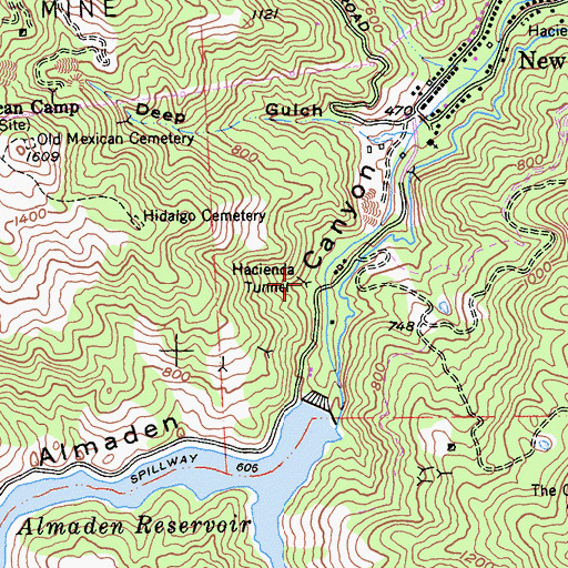 Topographic Map of Hacienda Tunnel, CA