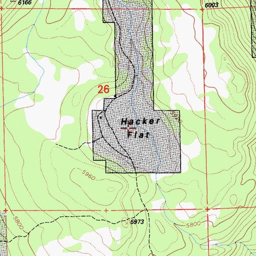 Topographic Map of Hacker Flat, CA