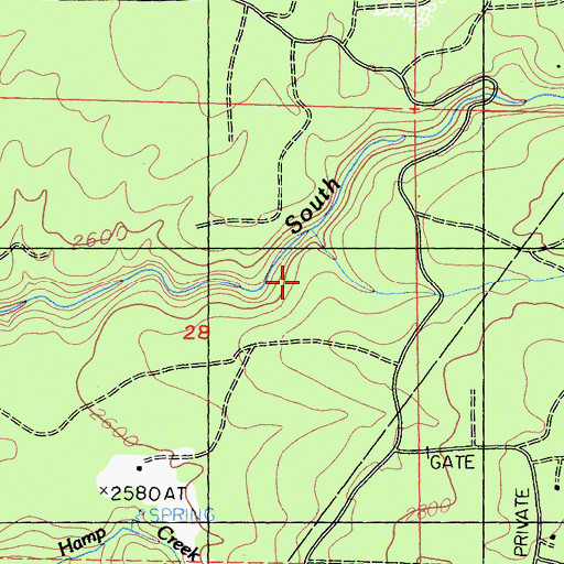 Topographic Map of Hagaman Gulch, CA