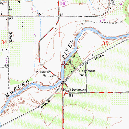 Topographic Map of Hagaman Park, CA