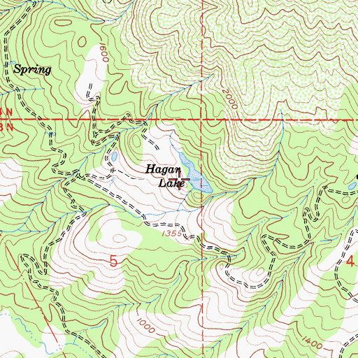Topographic Map of Hagan Lake, CA