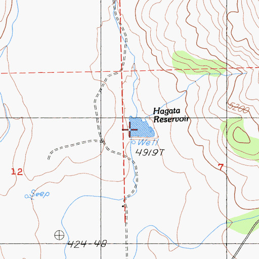 Topographic Map of Hagata Reservoir, CA