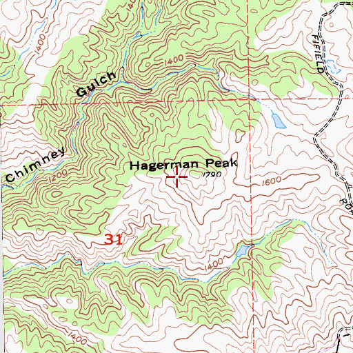 Topographic Map of Hagerman Peak, CA