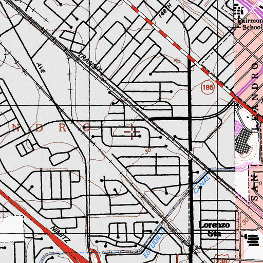 Topographic Map of Halcyon School, CA