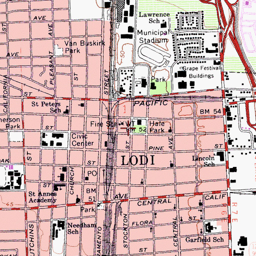 Topographic Map of Hale Park, CA