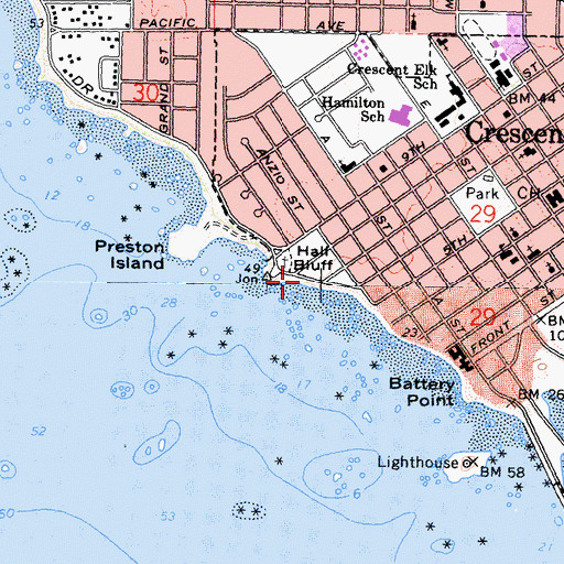 Topographic Map of Half Butte, CA