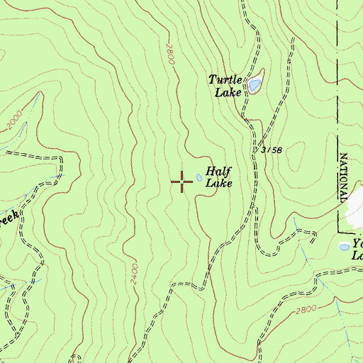 Topographic Map of Half Lake, CA