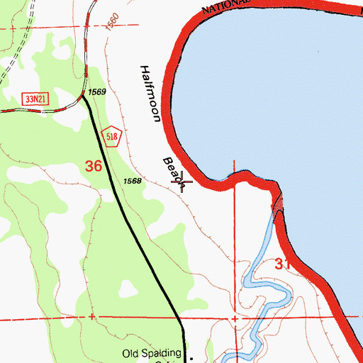 Topographic Map of Halfmoon Beach, CA
