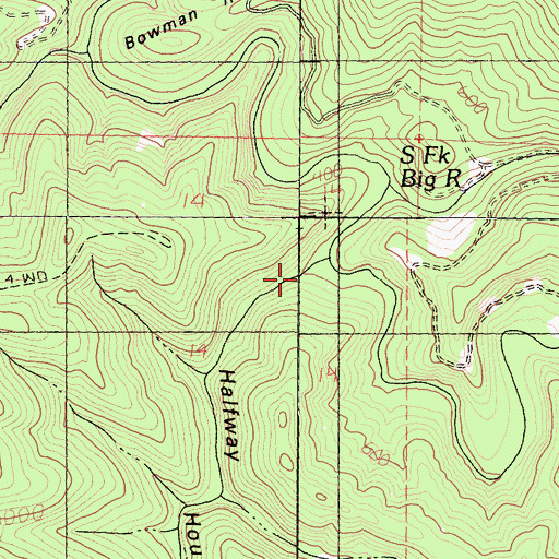 Topographic Map of Halfway House Gulch, CA