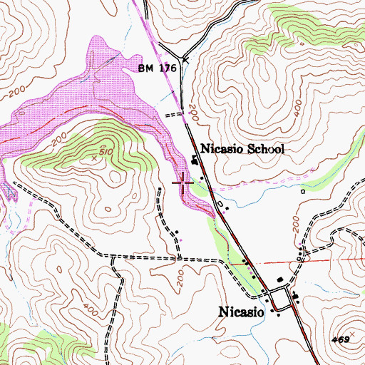 Topographic Map of Halleck Creek, CA