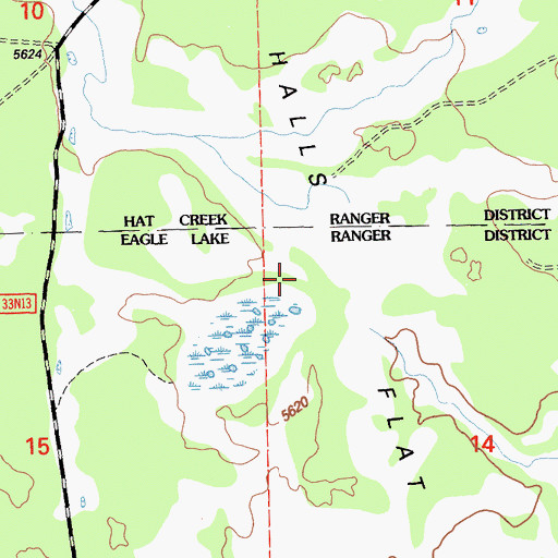 Topographic Map of Halls Flat, CA