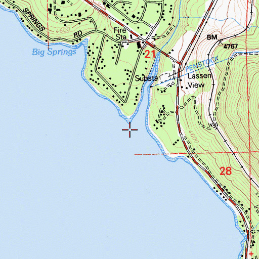 Topographic Map of Hamilton Branch, CA