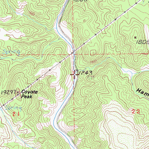 Topographic Map of Hamilton Canyon, CA