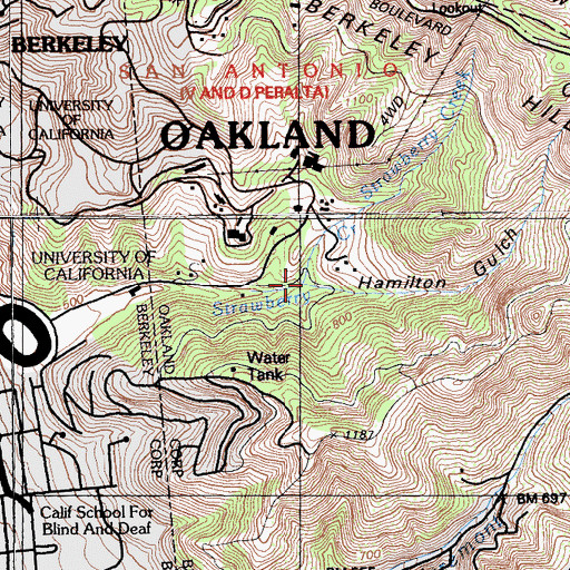 Topographic Map of Hamilton Gulch, CA