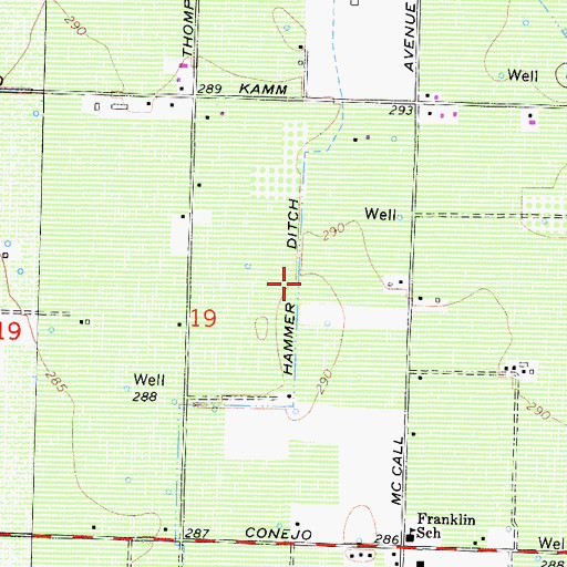 Topographic Map of Hammer Ditch, CA