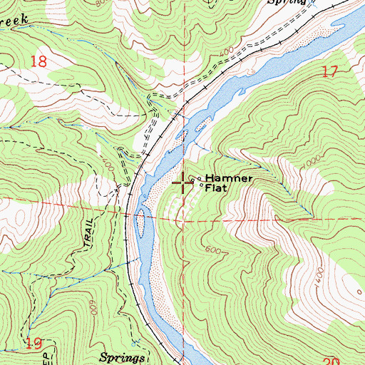 Topographic Map of Hamner Flat, CA