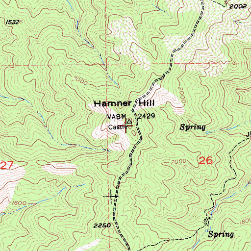 Topographic Map of Hamner Hill, CA