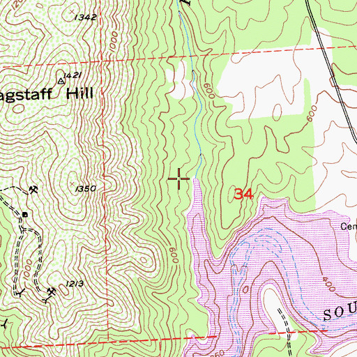 Topographic Map of Hancock Creek, CA