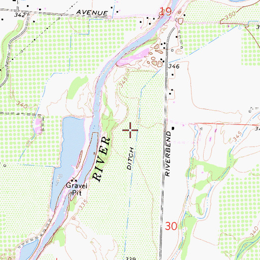 Topographic Map of Hanke Ditch, CA