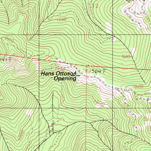 Topographic Map of Hans Ottoson Opening, CA