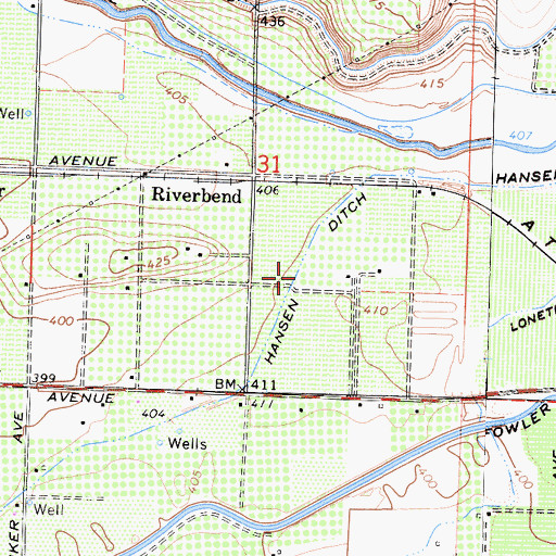 Topographic Map of Hansen Ditch, CA