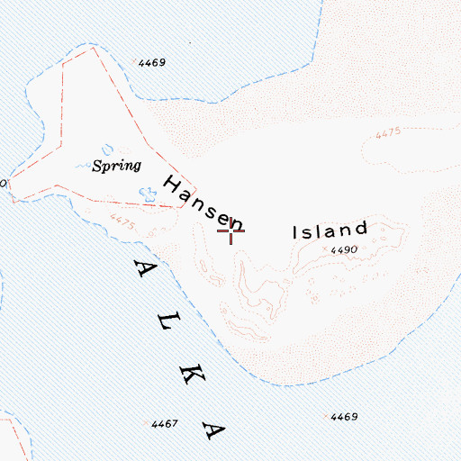Topographic Map of Hansen Island, CA