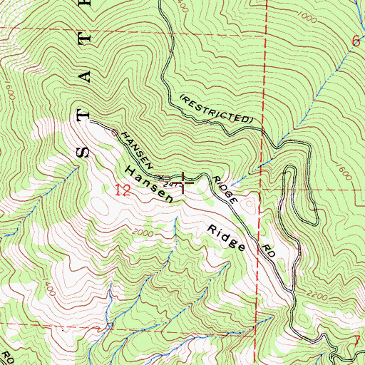 Topographic Map of Hansen Ridge, CA