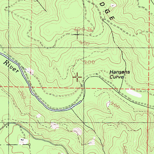 Topographic Map of Hansens Curve, CA