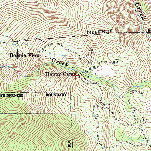 Topographic Map of Happy Camp, CA