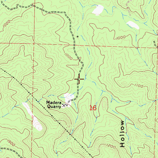 Topographic Map of Happy Hollow, CA
