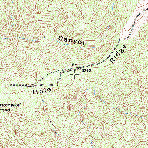 Topographic Map of Hardin Hole Ridge, CA