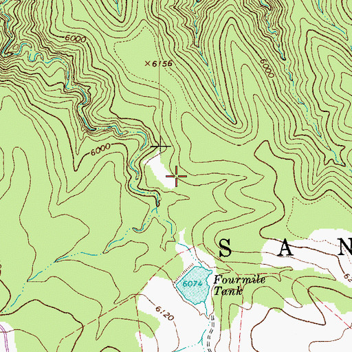 Topographic Map of Four Mile Tank Dam, AZ