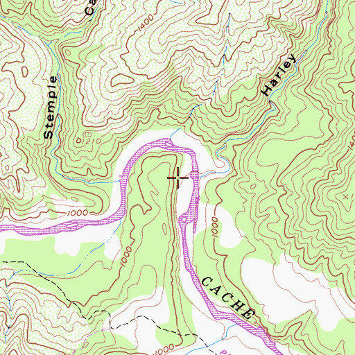 Topographic Map of Harley Gulch, CA